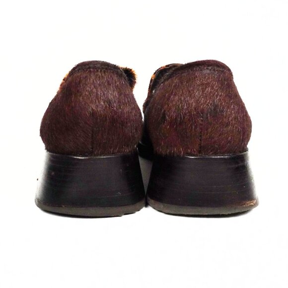 Vintage 1990’s Kenneth Cole Pony Hair Leather Loafers Shoes Womens 9 Fur Leopard - Picture 6 of 10